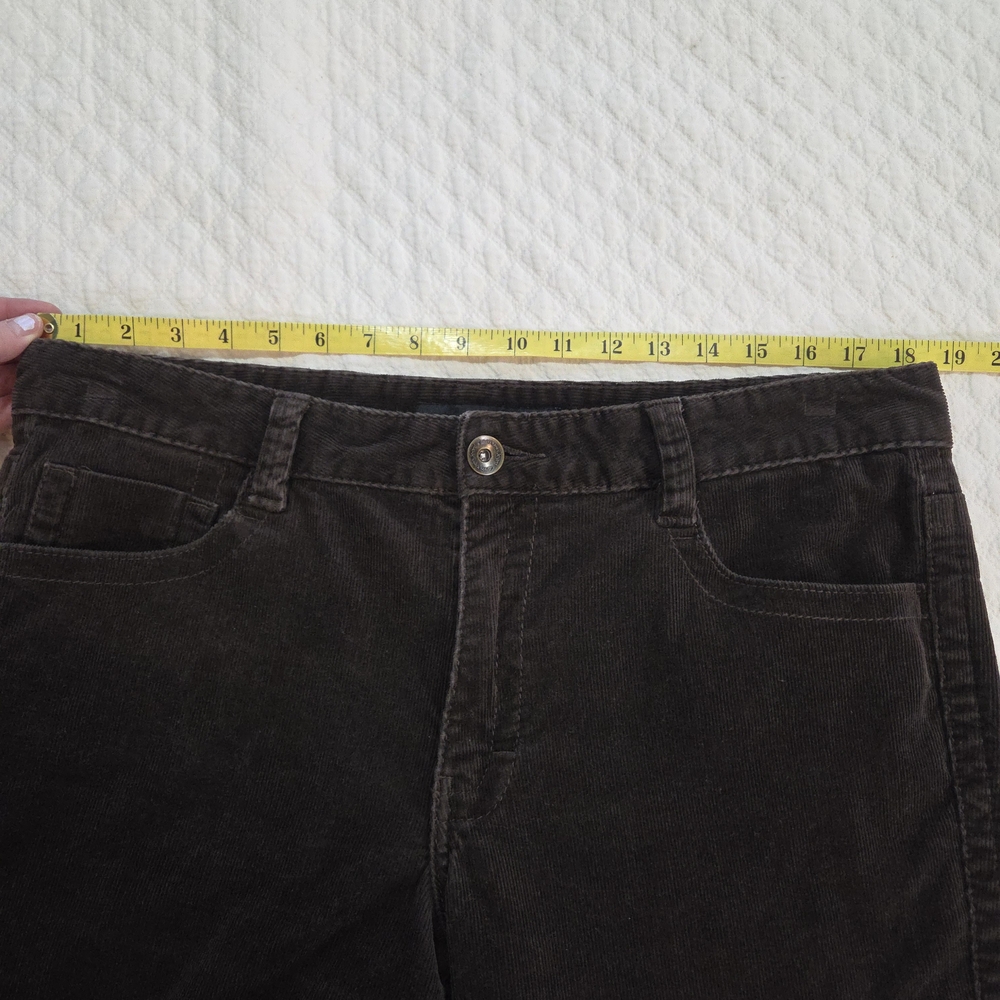 Calvin Klein Dark Brown Corduroy Pants Jeans Size 14 Envelope Flap Pockets - Picture 5 of 14
